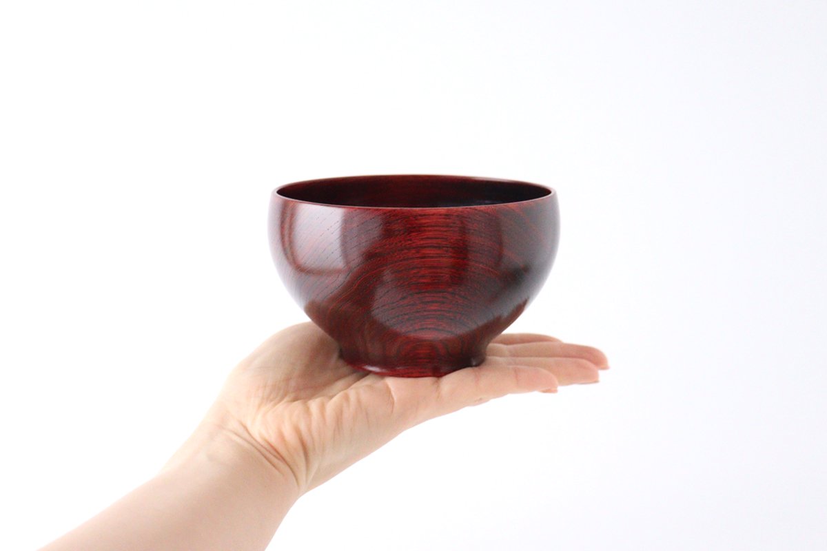 Sen Chitose Soup Bowl Vermilion | Yamanaka Lacquerware
