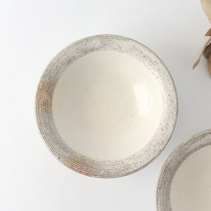 Furutani Seitosho Shallow Bowl Horizontal Stripes 21cm/8.3in | Serving Bowl-Detail3