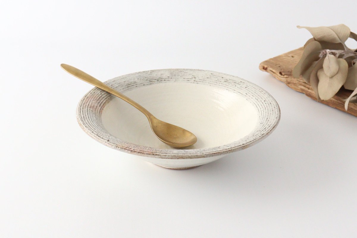 Furutani Seitosho Shallow Bowl Horizontal Stripes 21cm/8.3in | Serving Bowl-Detail8