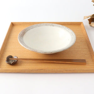 Furutani Seitosho Shallow Bowl Horizontal Stripes 18cm/7.1in | Serving Bowl-Detail2