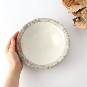 Furutani Seitosho Shallow Bowl Horizontal Stripes 18cm/7.1in | Serving Bowl-Detail11