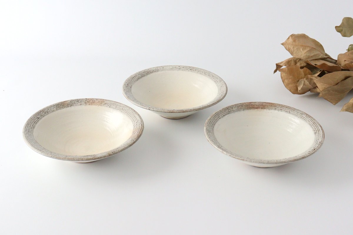 Furutani Seitosho Shallow Bowl Horizontal Stripes 18cm/7.1in | Serving Bowl-Detail12