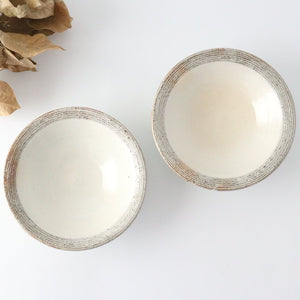 Furutani Seitosho Shallow Bowl Horizontal Stripes 18cm/7.1in | Serving Bowl-Detail3