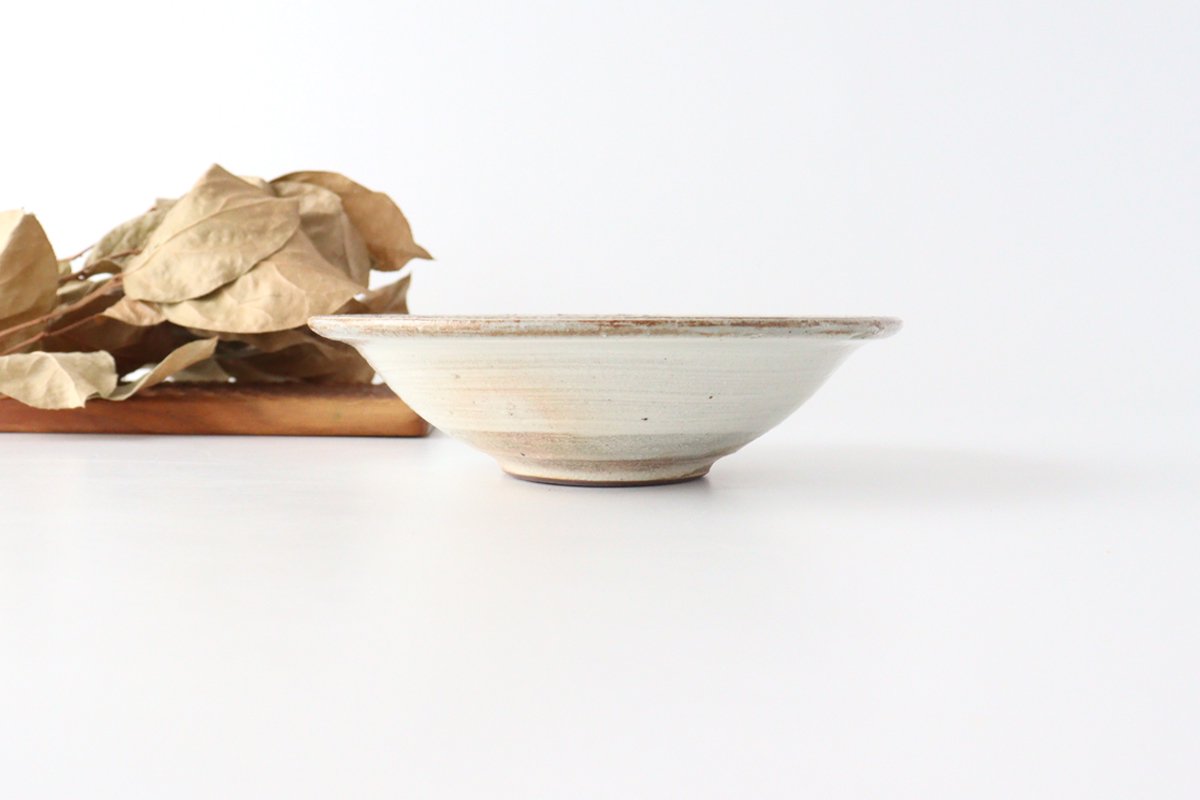 Furutani Seitosho Shallow Bowl Horizontal Stripes 18cm/7.1in | Serving Bowl-Detail4