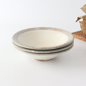 Furutani Seitosho Shallow Bowl Horizontal Stripes 18cm/7.1in | Serving Bowl-Detail5