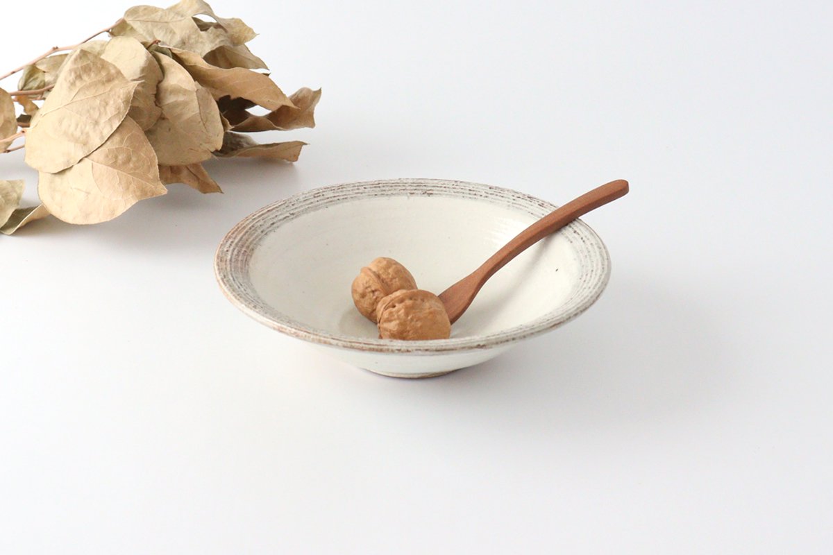 Furutani Seitosho Shallow Bowl Horizontal Stripes 18cm/7.1in | Serving Bowl-Detail8