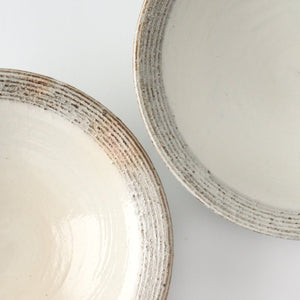 Furutani Seitosho Shallow Bowl Horizontal Stripes 18cm/7.1in | Serving Bowl-Detail9