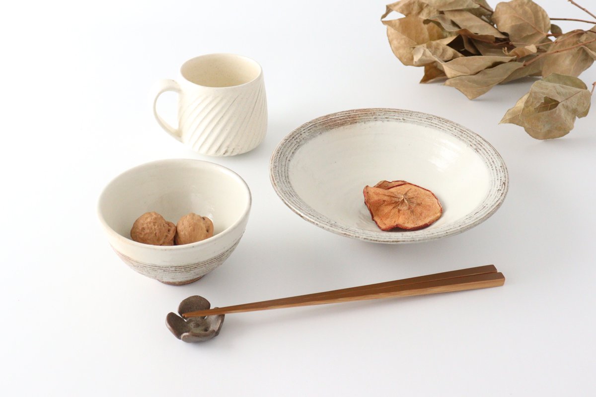 Furutani Seitosho Shallow Bowl Horizontal Stripes 18cm/7.1in | Serving Bowl-Detail10