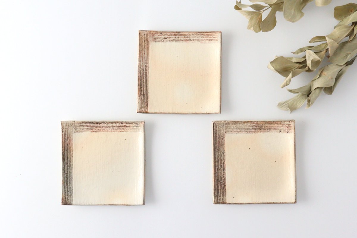 Furutani Seitosho Square Desert Plate 12cm/4.7in-Detail11