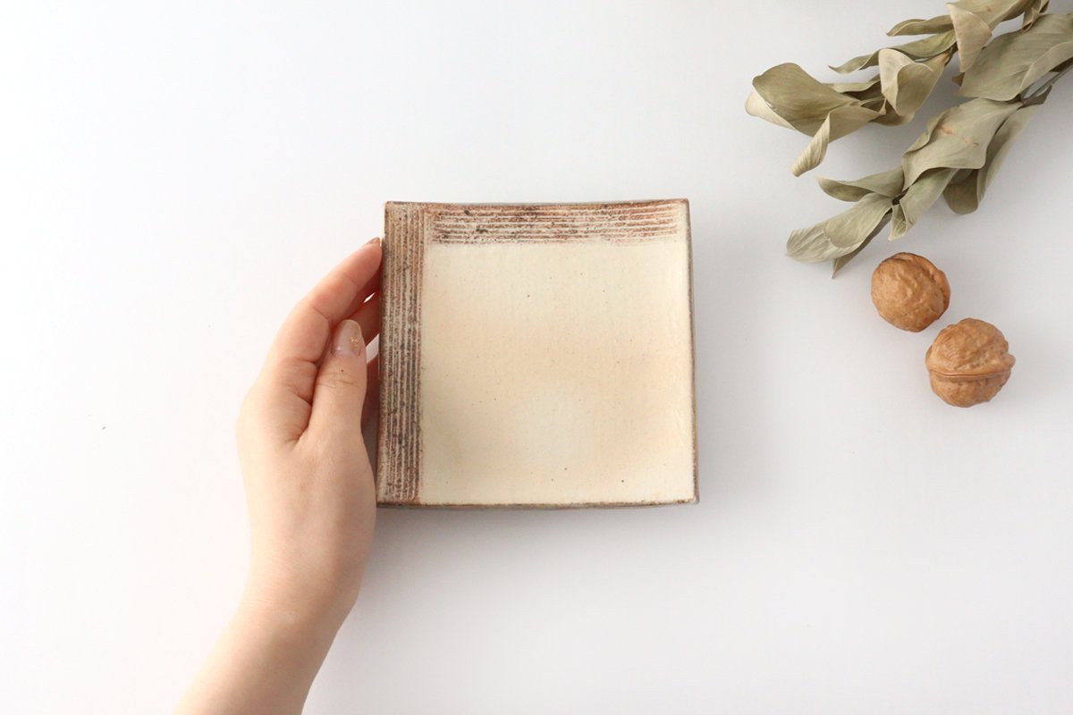 Furutani Seitosho Square Desert Plate 12cm/4.7in-Detail10