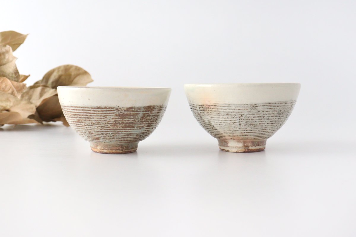 Furutani Seitosho Rice Bowl Horizontal Carving | Shigaraki Ware