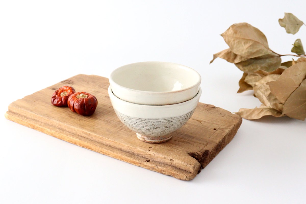 Furutani Seitosho Rice Bowl Horizontal Carving | Shigaraki Ware