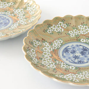 Rinkurou Kiln Round Plate Old Imari Sakura Tree Pattern 15cm/5.9in | Hasami Ware-Detail2