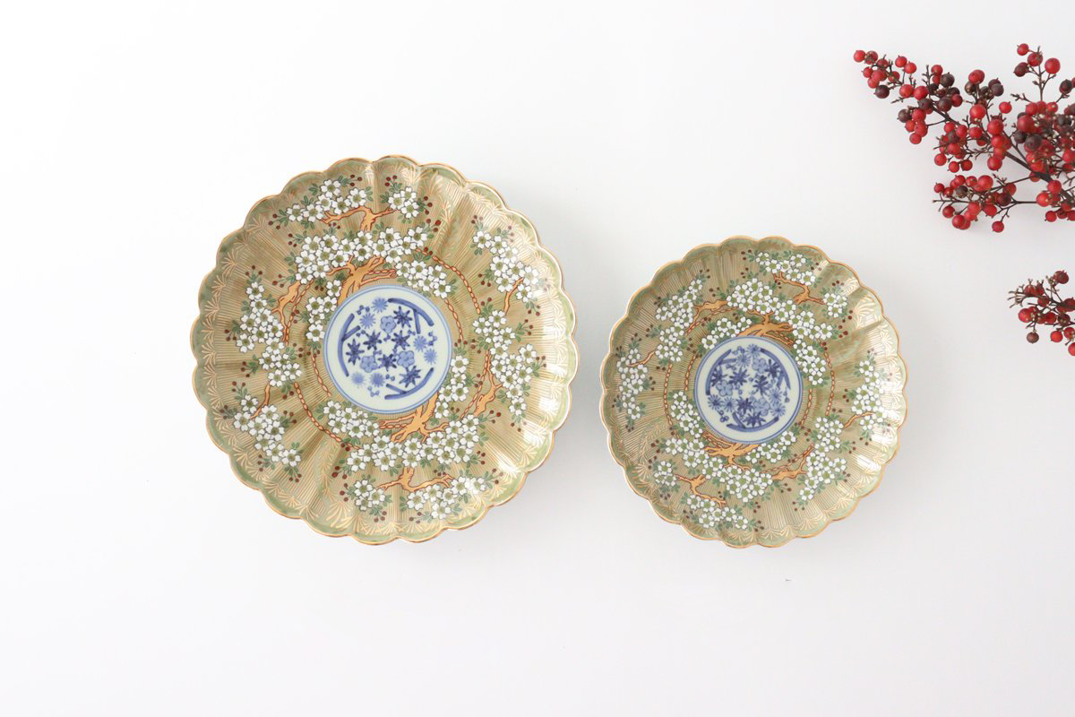Rinkurou Kiln Round Plate Old Imari Sakura Tree Pattern 15cm/5.9in | Hasami Ware-Detail6
