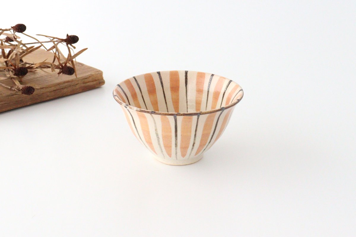 Rice Bowl Stripes Orange | Mino Ware