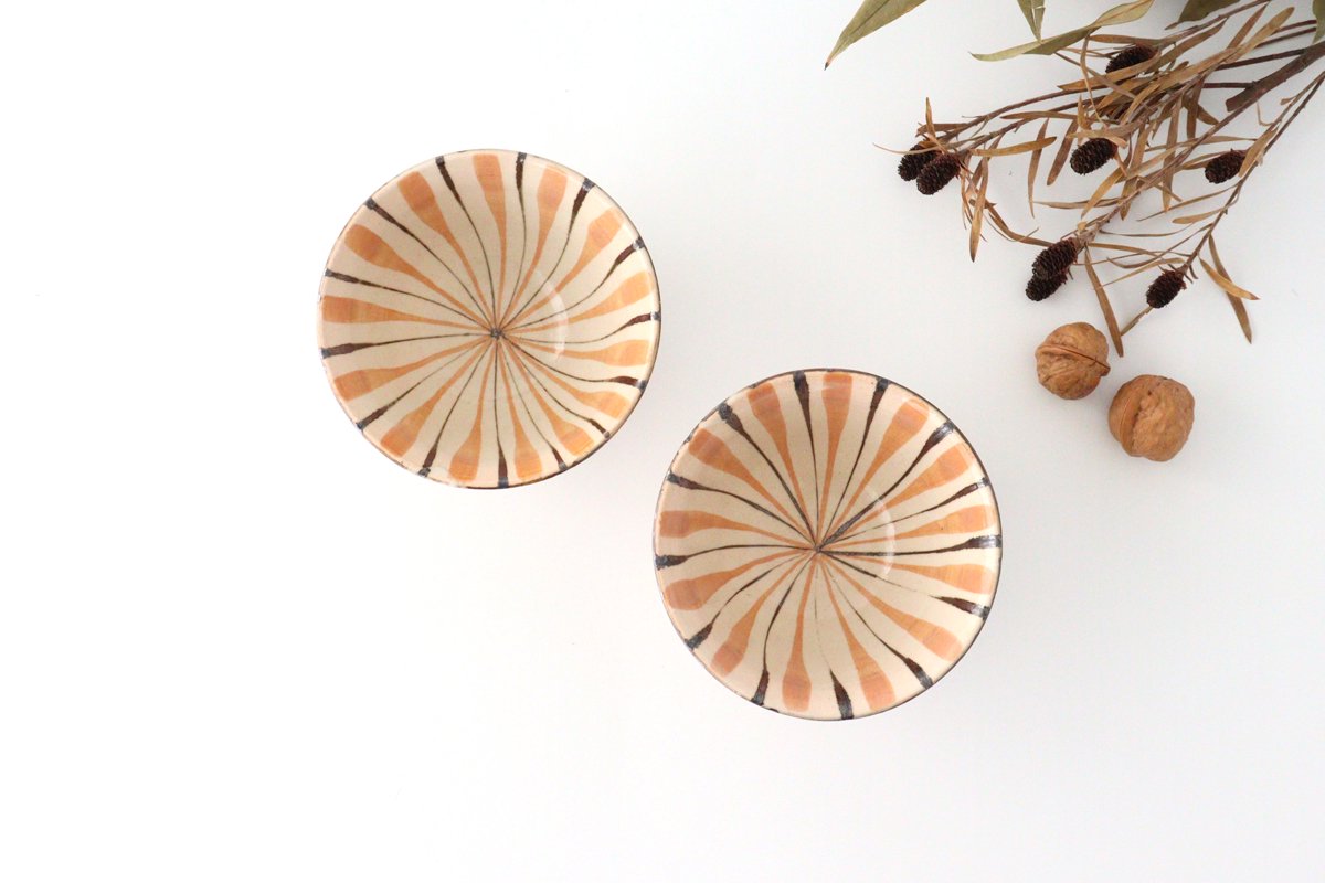 Rice Bowl Stripes Orange | Mino Ware