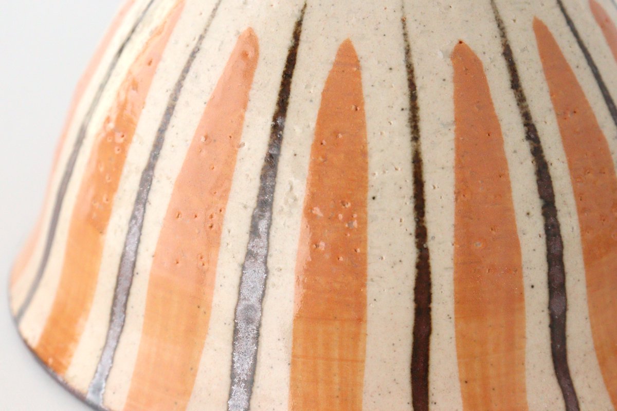 Rice Bowl Stripes Orange | Mino Ware