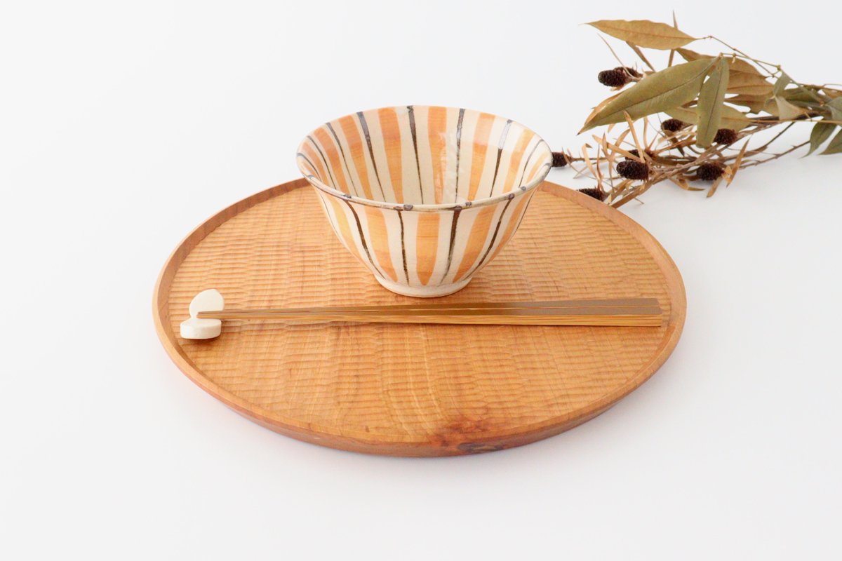 Rice Bowl Stripes Orange | Mino Ware