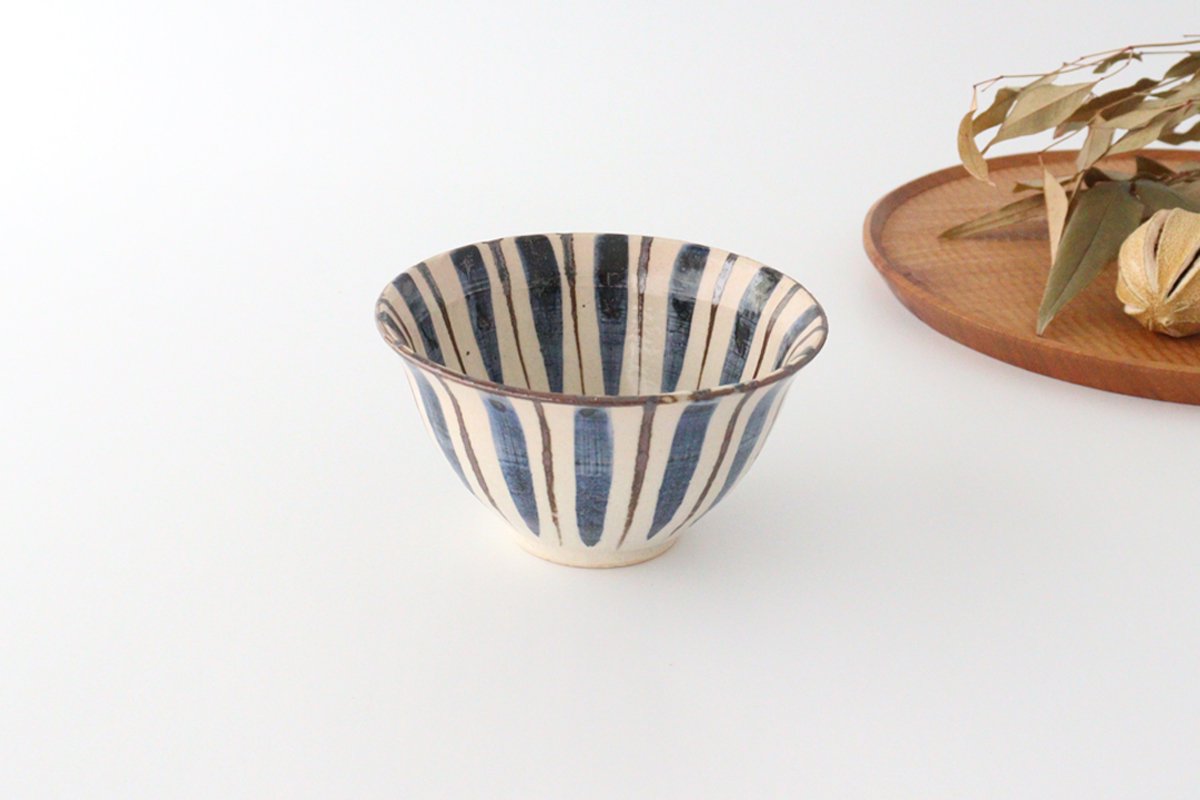 Rice Bowl Stripes Blue | Mino Ware