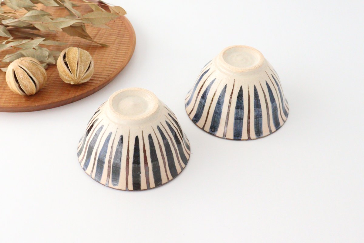 Rice Bowl Stripes Blue | Mino Ware