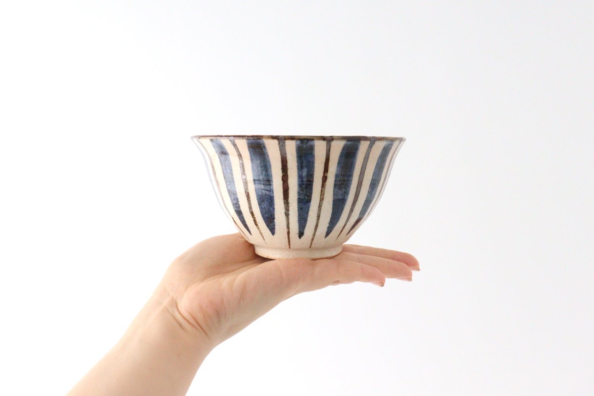 Rice Bowl Stripes Blue | Mino Ware