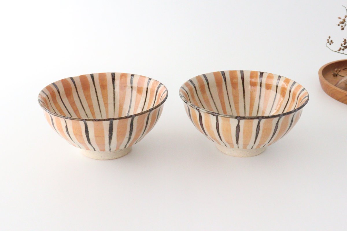 Donburi Bowl Straw Pattern Orange | Mino Ware