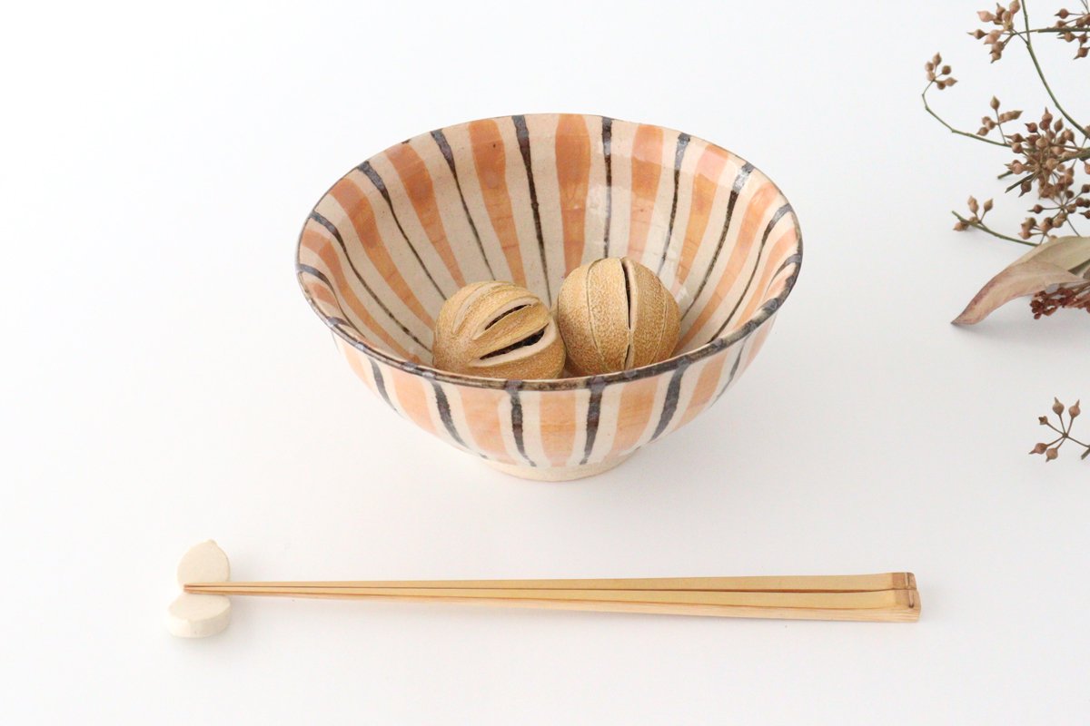 Donburi Bowl Straw Pattern Orange | Mino Ware