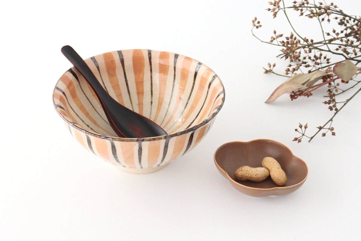 Donburi Bowl Straw Pattern Orange | Mino Ware