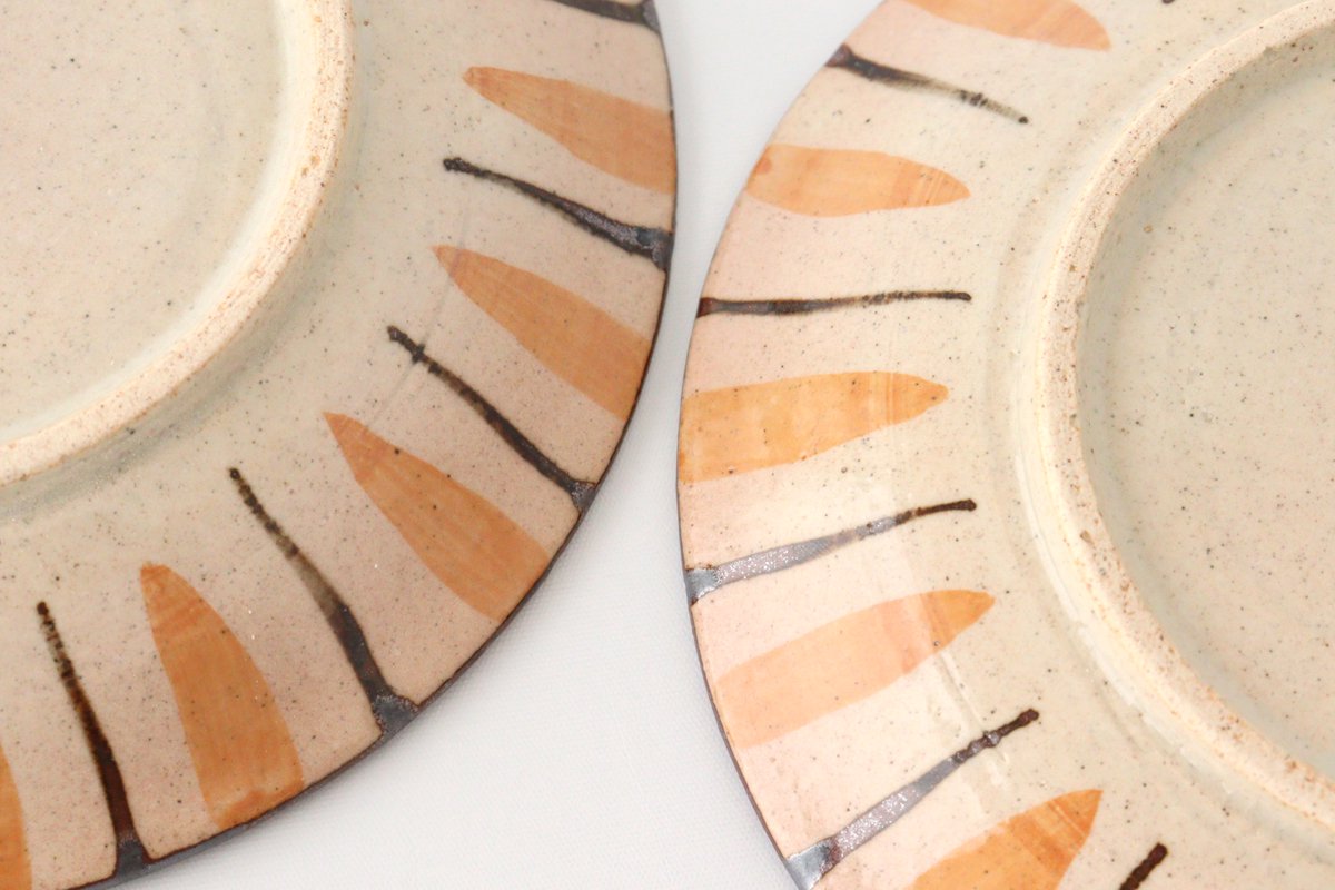 Round Plate Orange Stripes 15cm/5.9in | Mino Ware