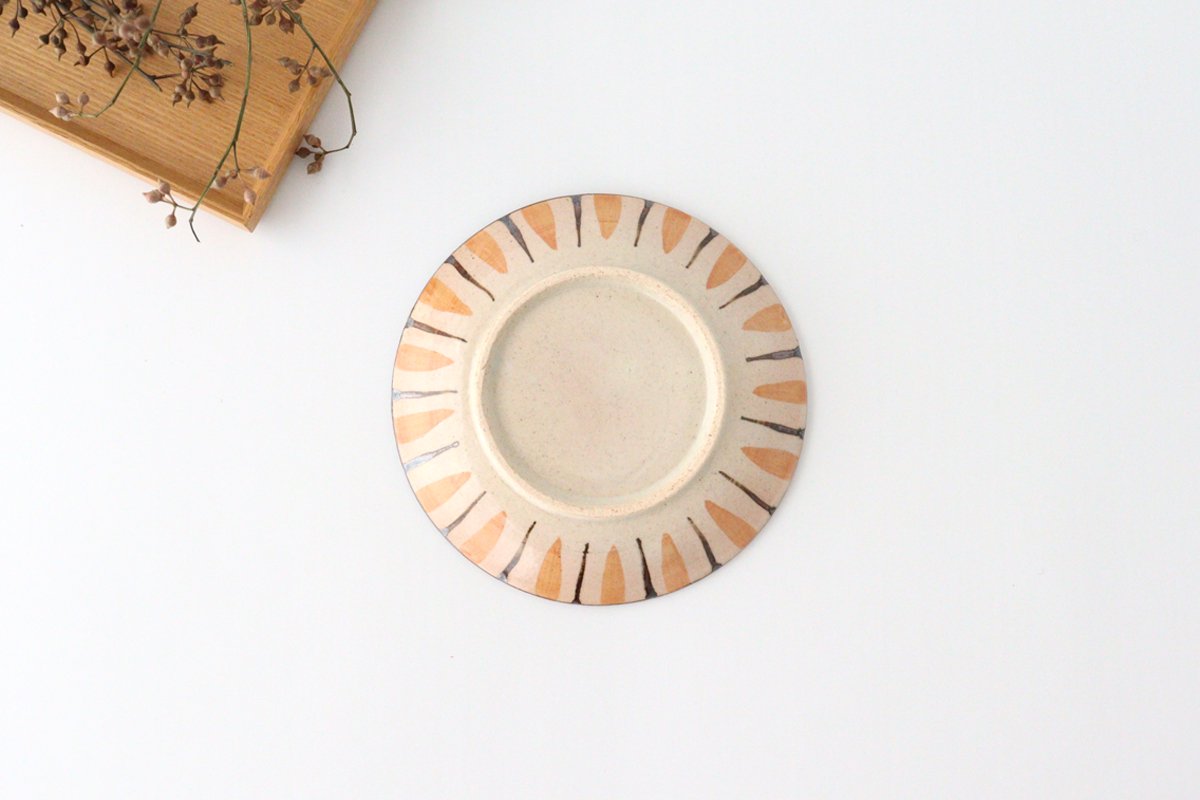 Round Plate Orange Stripes 15cm/5.9in | Mino Ware