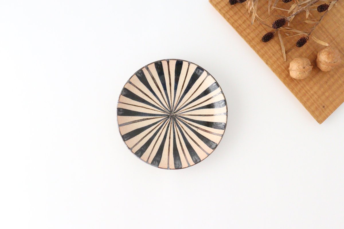 Round Plate Blue Stripes 15cm/5.9in | Mino Ware