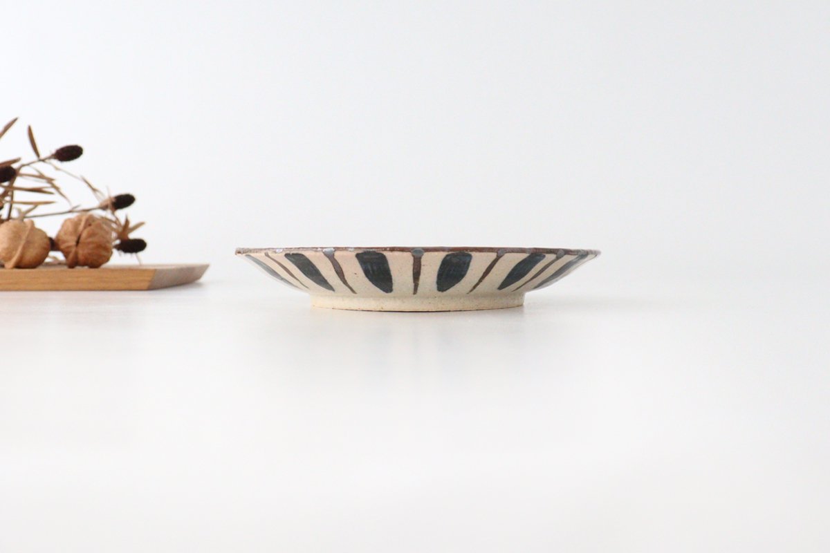 Round Plate Blue Stripes 15cm/5.9in | Mino Ware