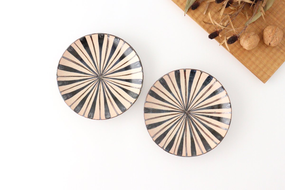 Round Plate Blue Stripes 15cm/5.9in | Mino Ware