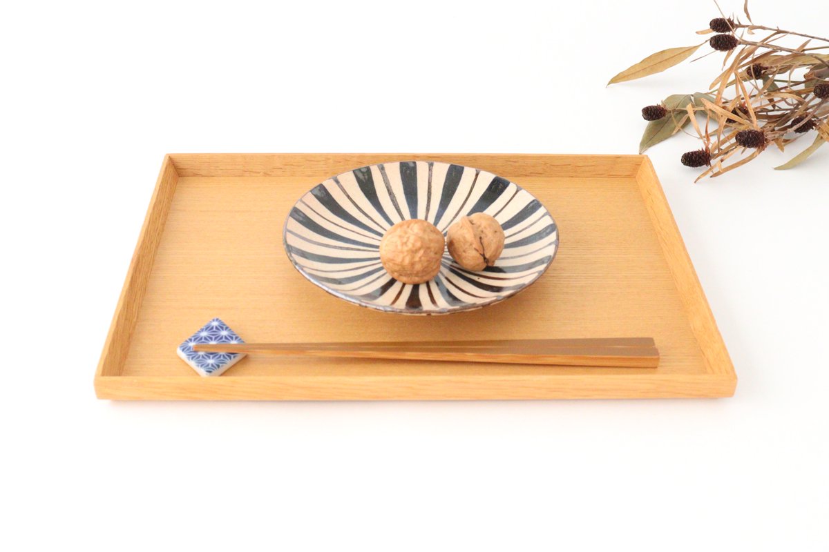 Round Plate Blue Stripes 15cm/5.9in | Mino Ware