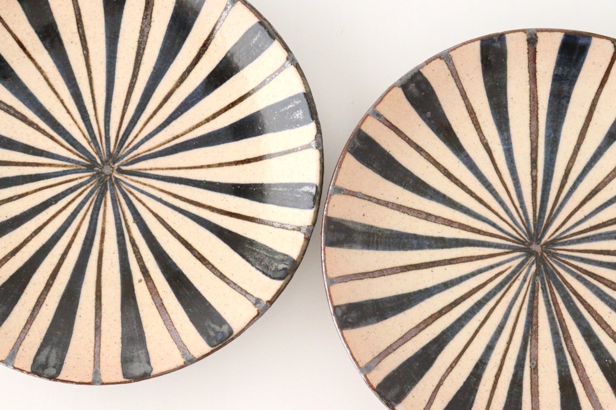 Round Plate Blue Stripes 15cm/5.9in | Mino Ware