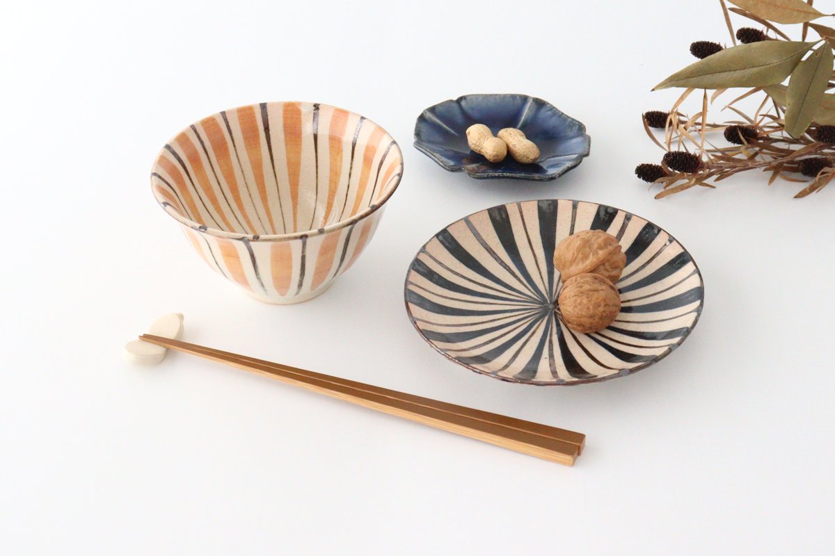 Round Plate Blue Stripes 15cm/5.9in | Mino Ware