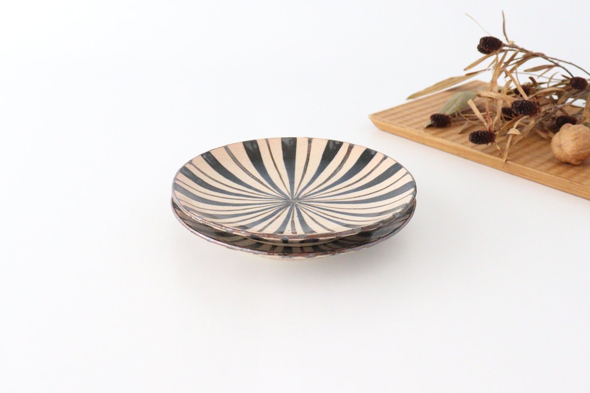 Round Plate Blue Stripes 15cm/5.9in | Mino Ware