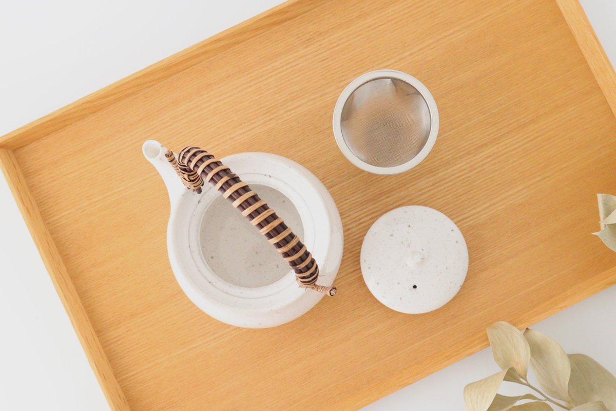 Japanese Teapot White | Kyusu Mino Ware