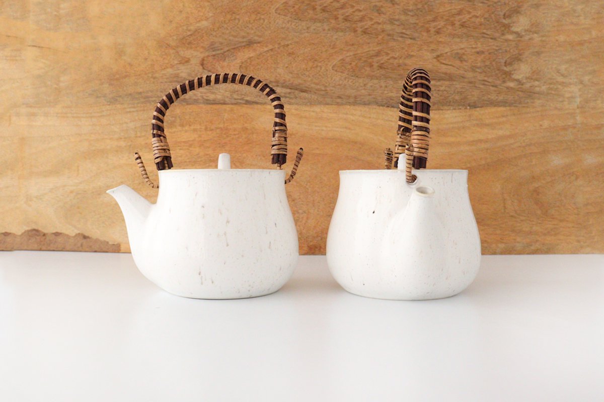 Japanese Teapot White | Kyusu Mino Ware