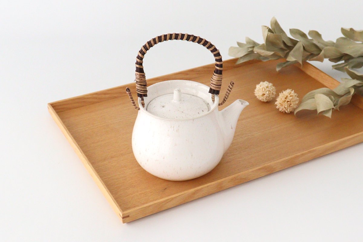 Japanese Teapot White | Kyusu Mino Ware