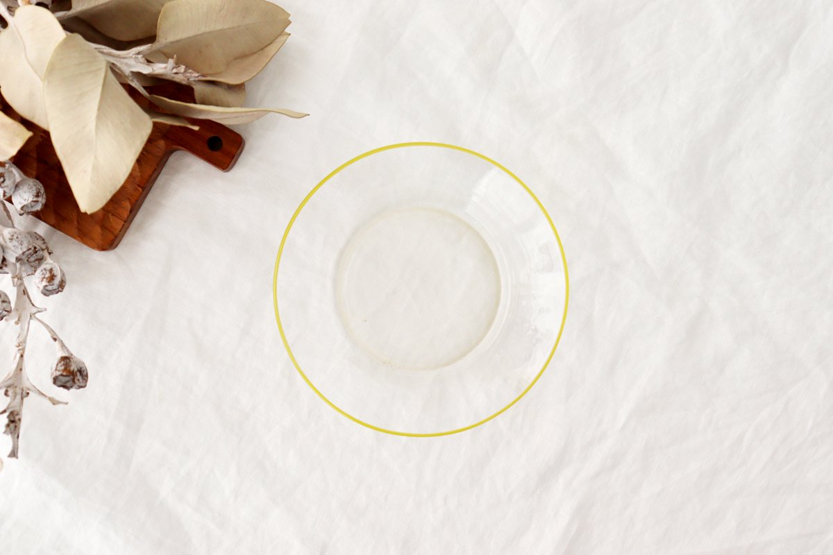 POTPURRI bitte Deep Glass Plate Yellow 14.5㎝/5.7in