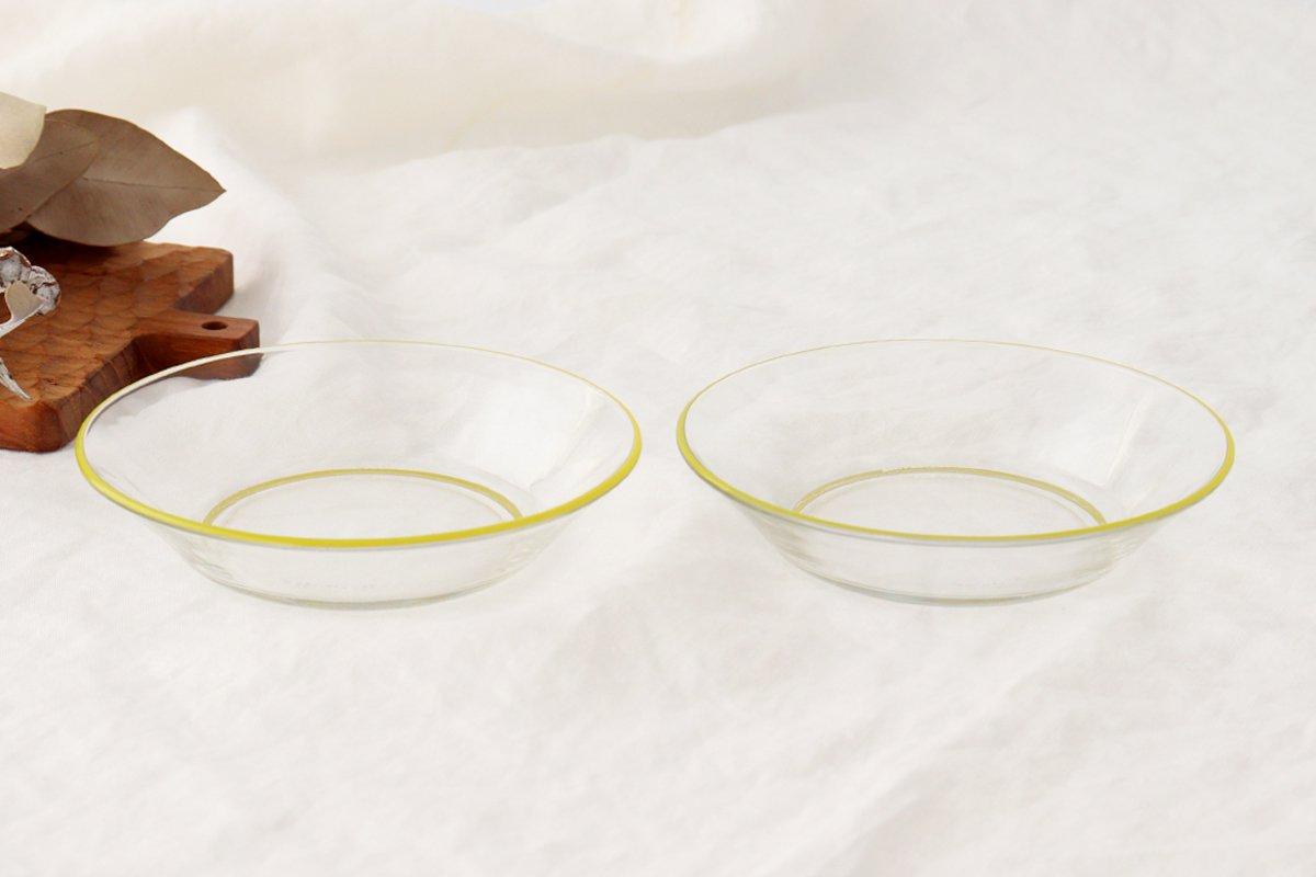 POTPURRI bitte Deep Glass Plate Yellow 14.5㎝/5.7in