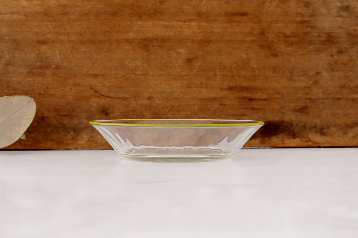 POTPURRI bitte Deep Glass Plate Yellow 14.5㎝/5.7in