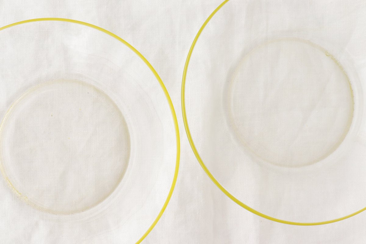 POTPURRI bitte Deep Glass Plate Yellow 14.5㎝/5.7in
