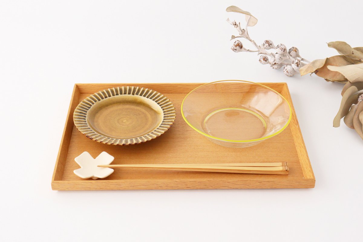 POTPURRI bitte Deep Glass Plate Yellow 14.5㎝/5.7in