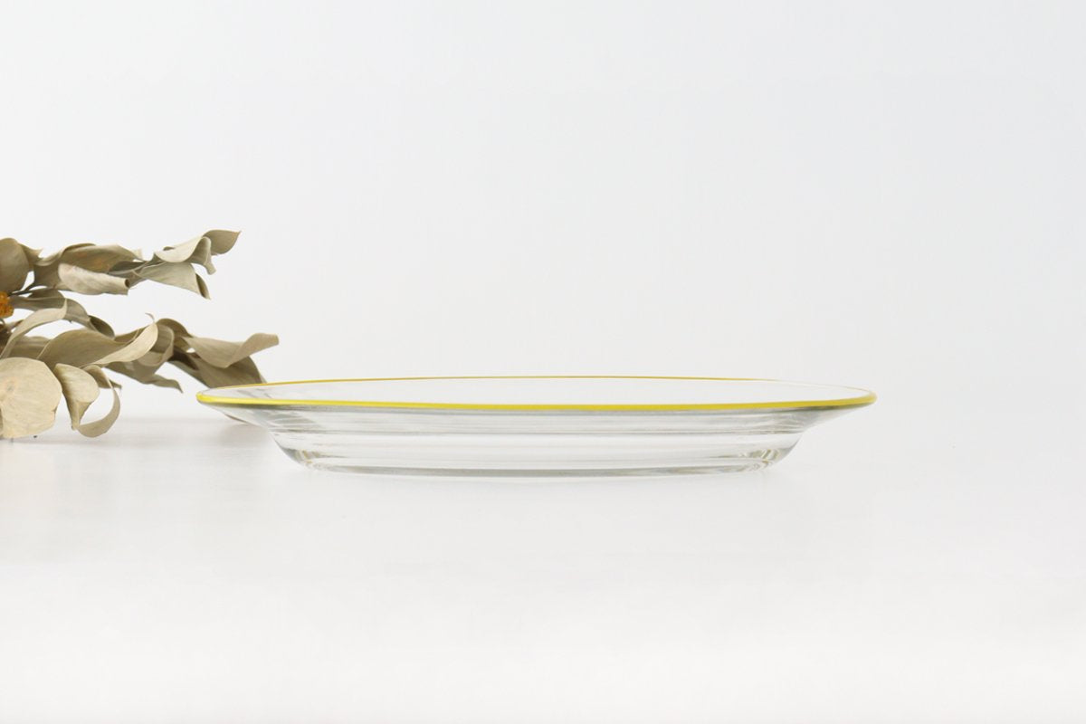 POTPURRI bitte Oval Glass Plate Yellow 26㎝/10.2in
