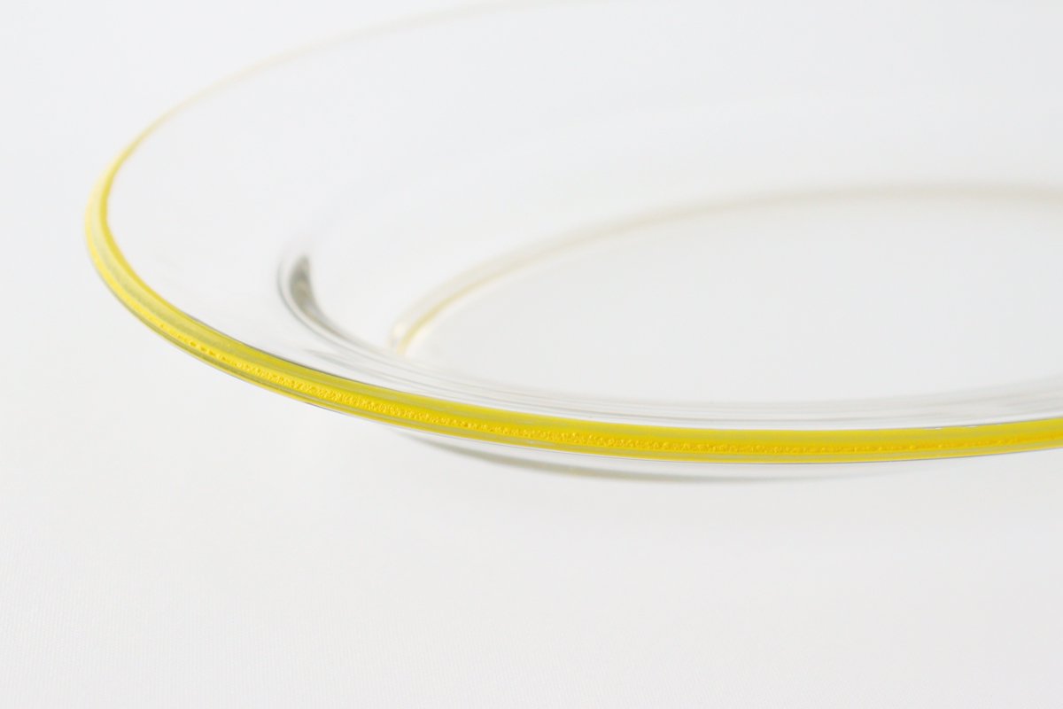 POTPURRI bitte Oval Glass Plate Yellow 26㎝/10.2in
