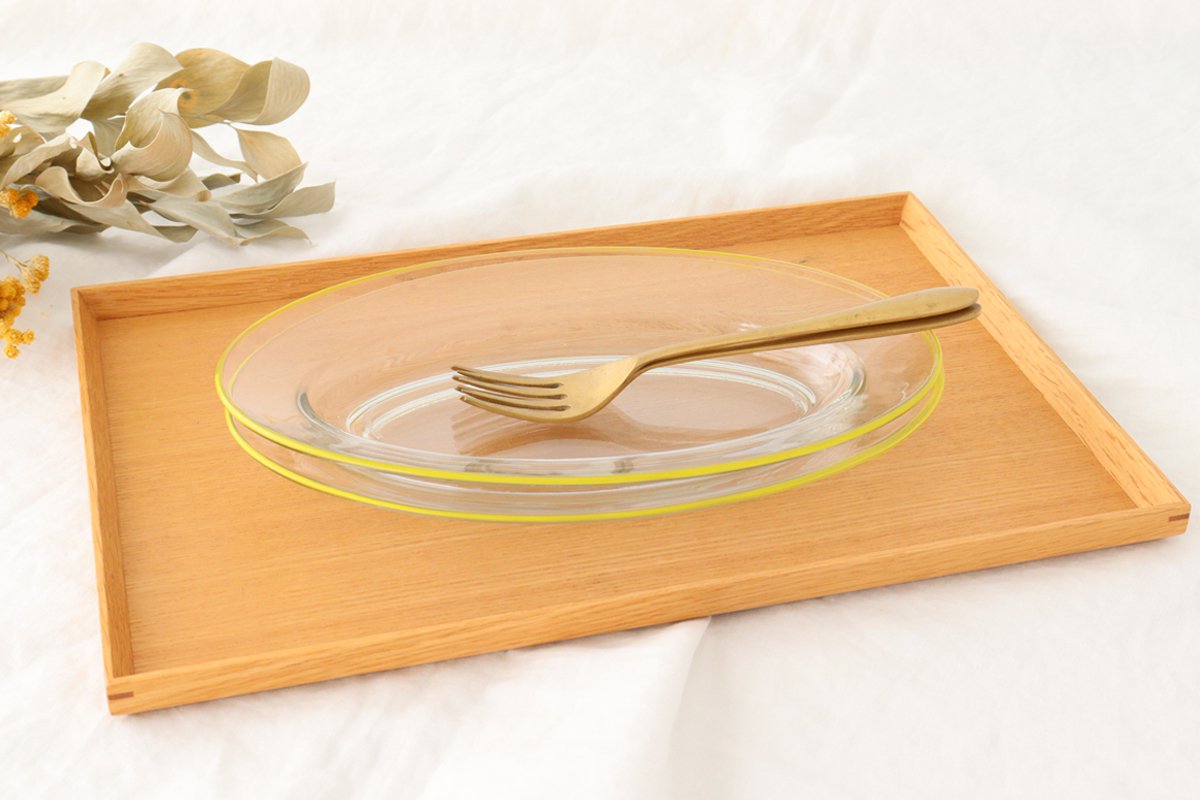 POTPURRI bitte Oval Glass Plate Yellow 26㎝/10.2in