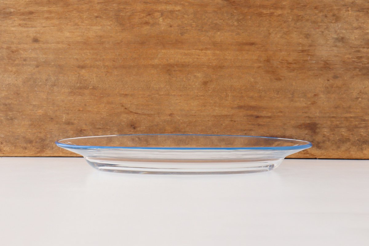 POTPURRI bitte Oval Glass Plate Blue 26㎝/10.2in