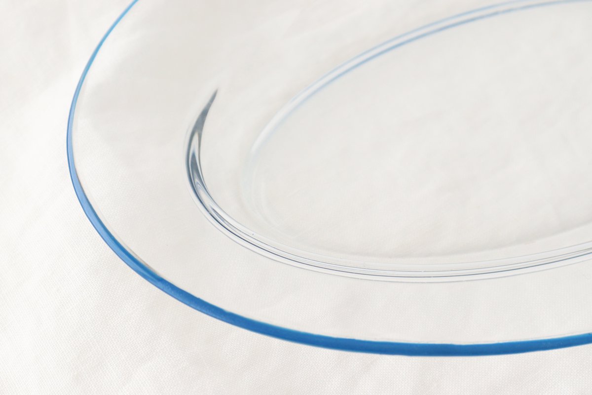 POTPURRI bitte Oval Glass Plate Blue 26㎝/10.2in